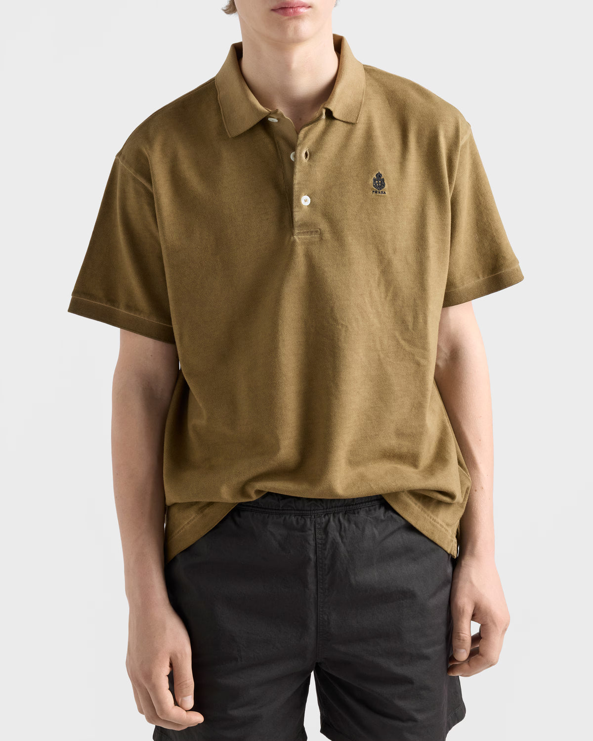 Garment-dyed cotton polo shirt ColorCoffee RUNWAY DELUXE