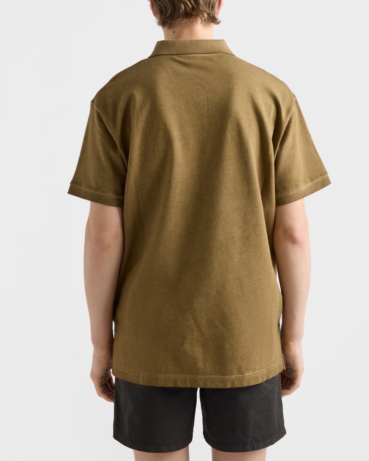 Garment-dyed cotton polo shirt ColorCoffee RUNWAY DELUXE