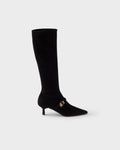 Stretch suede boots