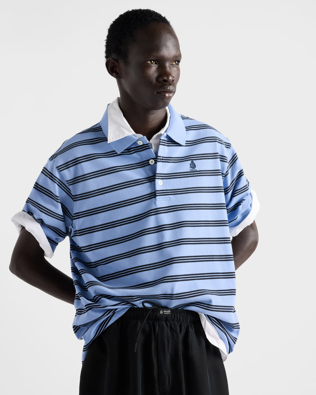 Garment-dyed cotton polo shirt ColorPeriwinkle/Blue RUNWAY DELUXE