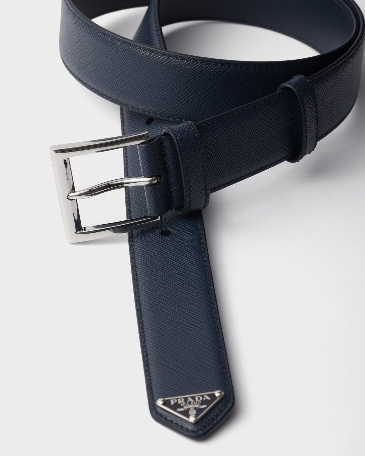 Saffiano leather belt ColorBaltic Blue RUNWAY DELUXE