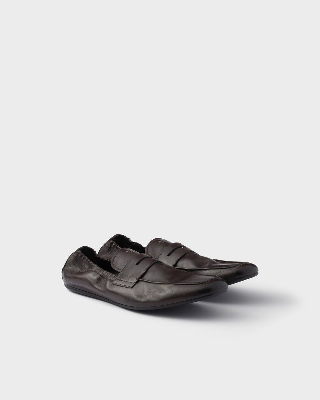 Shuffle antiqued leather loafers ColorDark Brown RUNWAY DELUXE