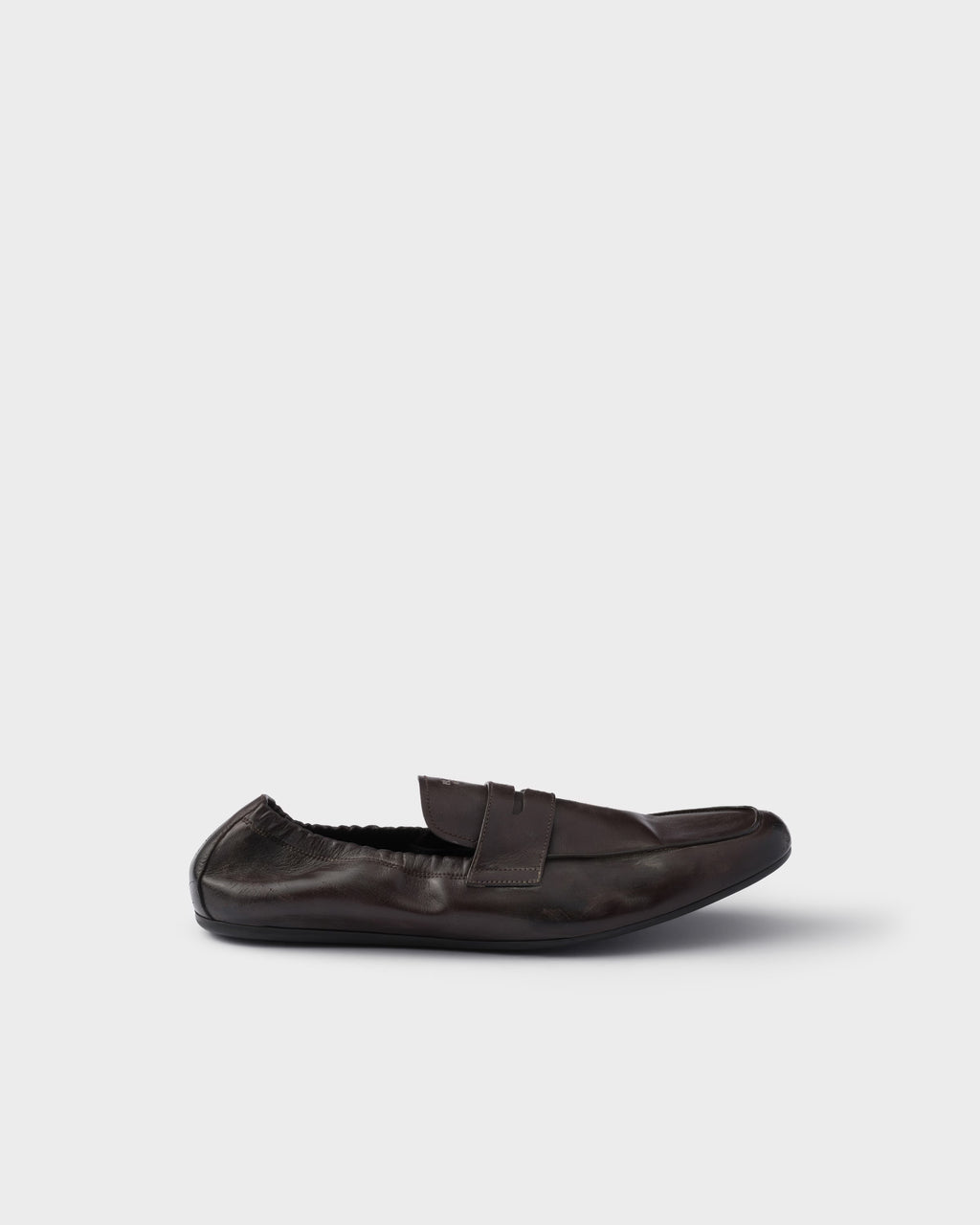 Shuffle antiqued leather loafers ColorDark Brown RUNWAY DELUXE