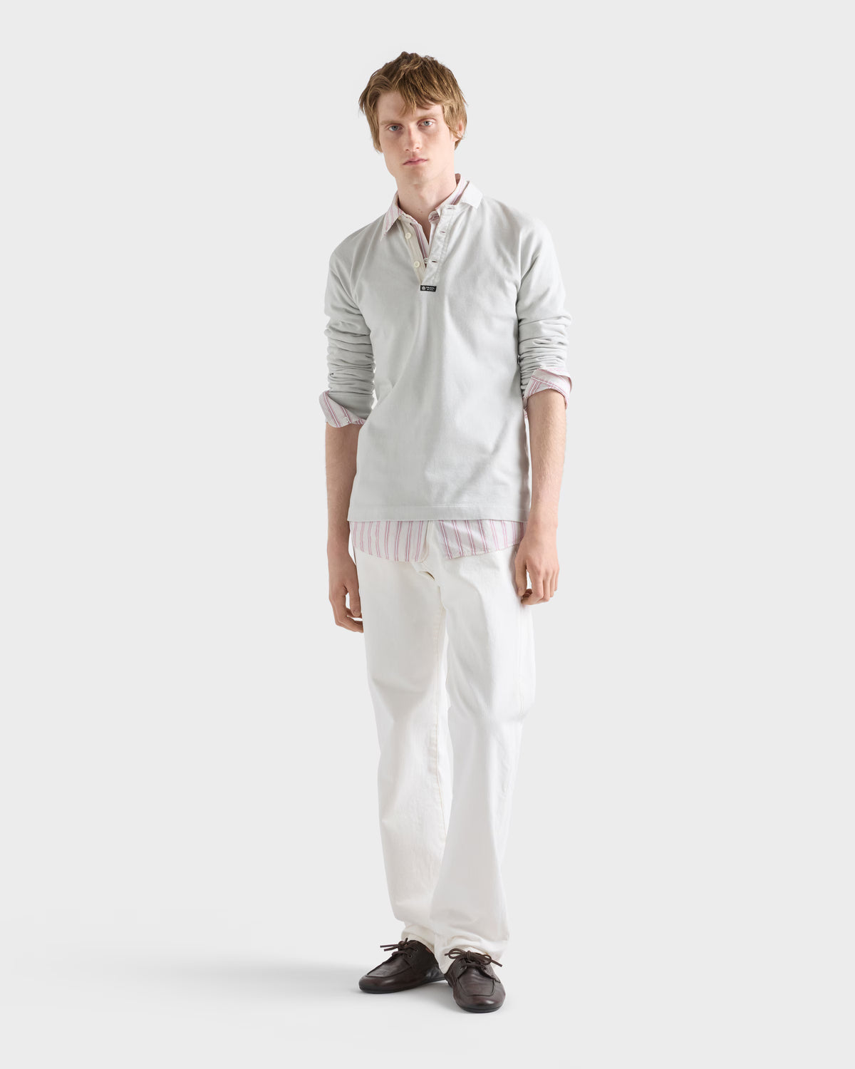 Long-sleeved cotton polo shirt ColorIce RUNWAY DELUXE