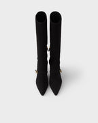 Stretch suede boots