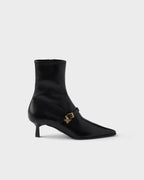 Stretch nappa leather booties