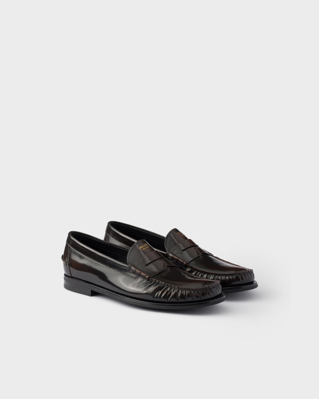Brushed leather loafers