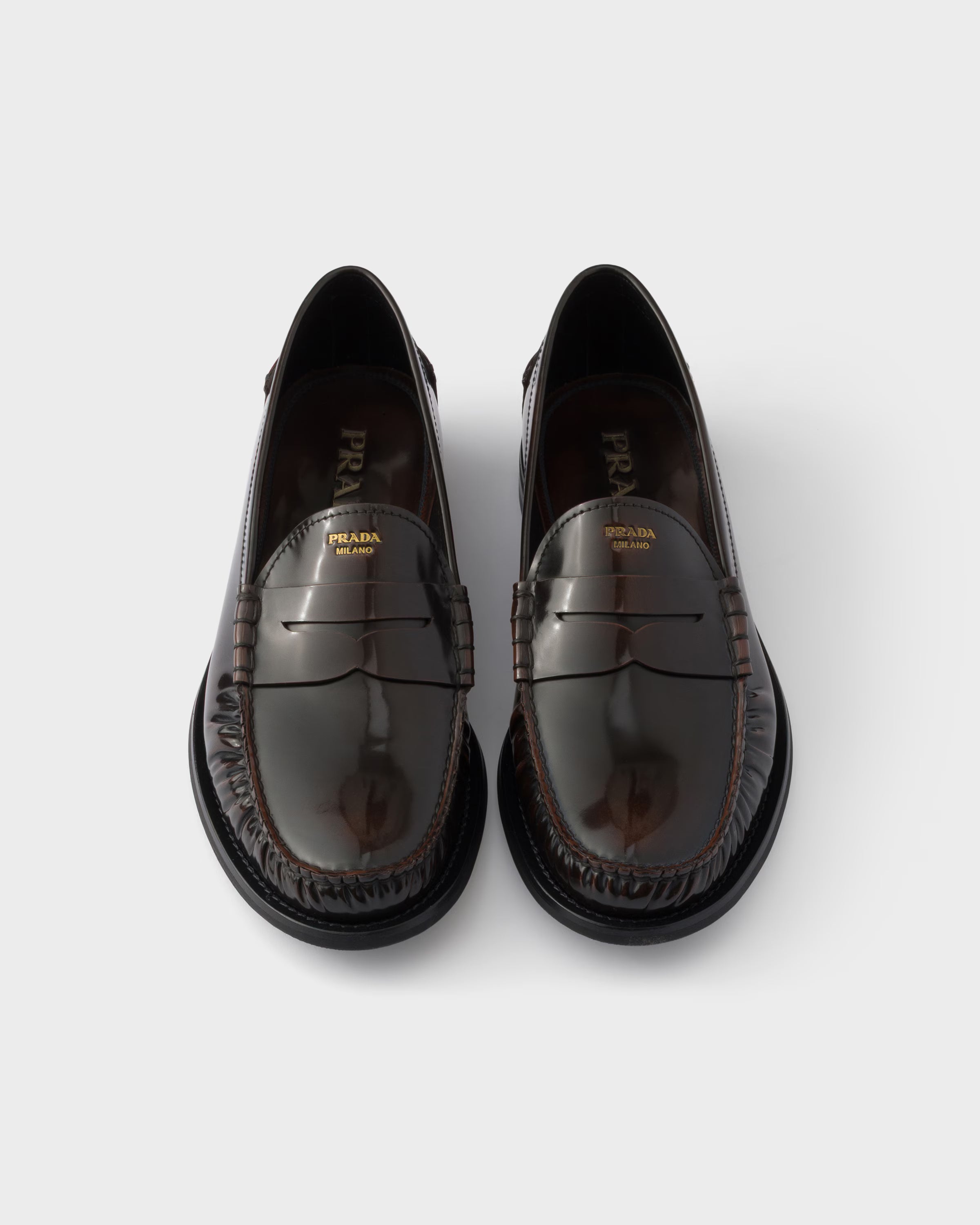 Brushed leather loafers