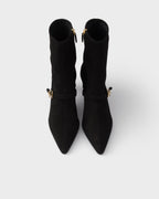 Stretch suede booties