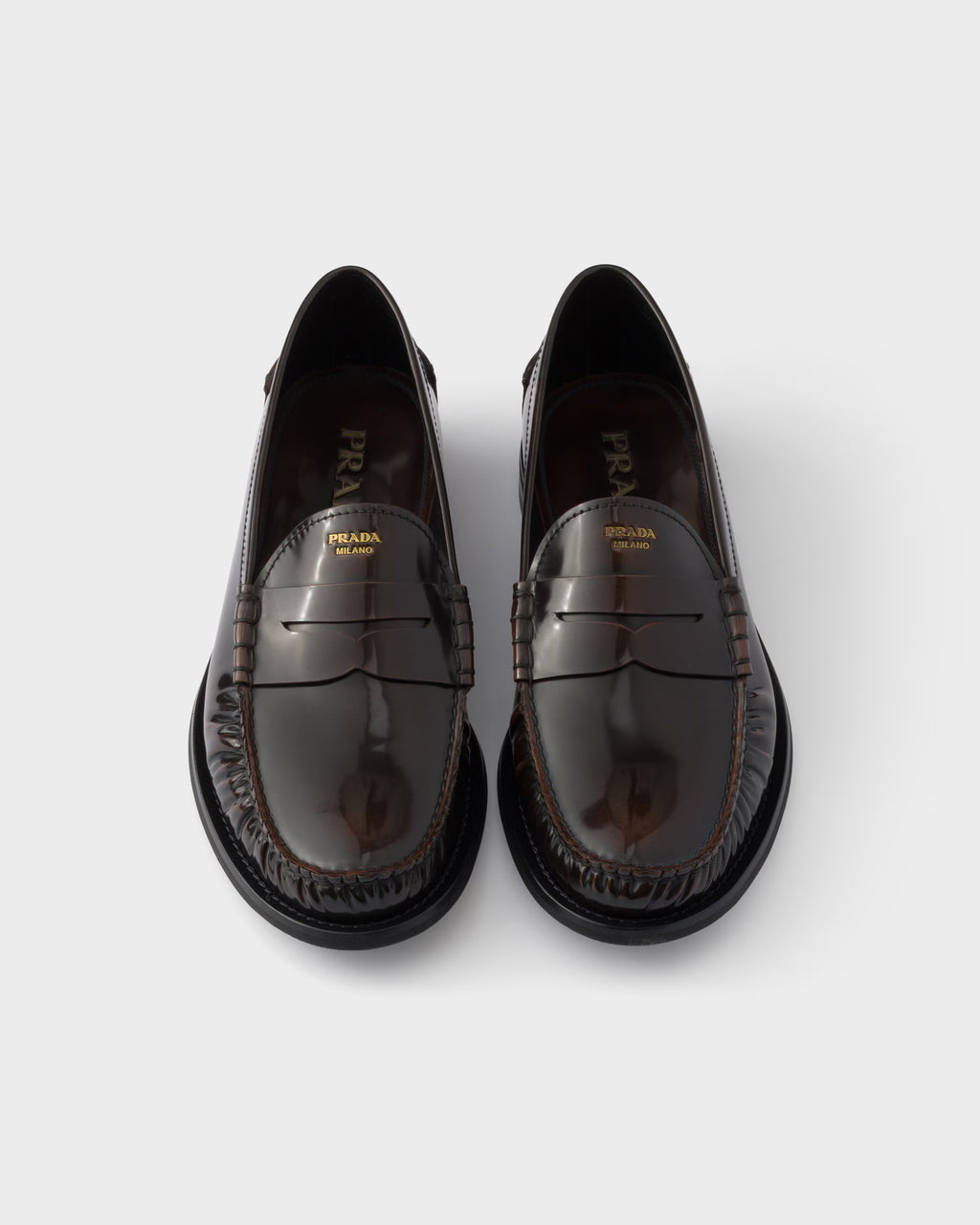 Brushed leather loafers