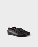 Antiqued leather loafers