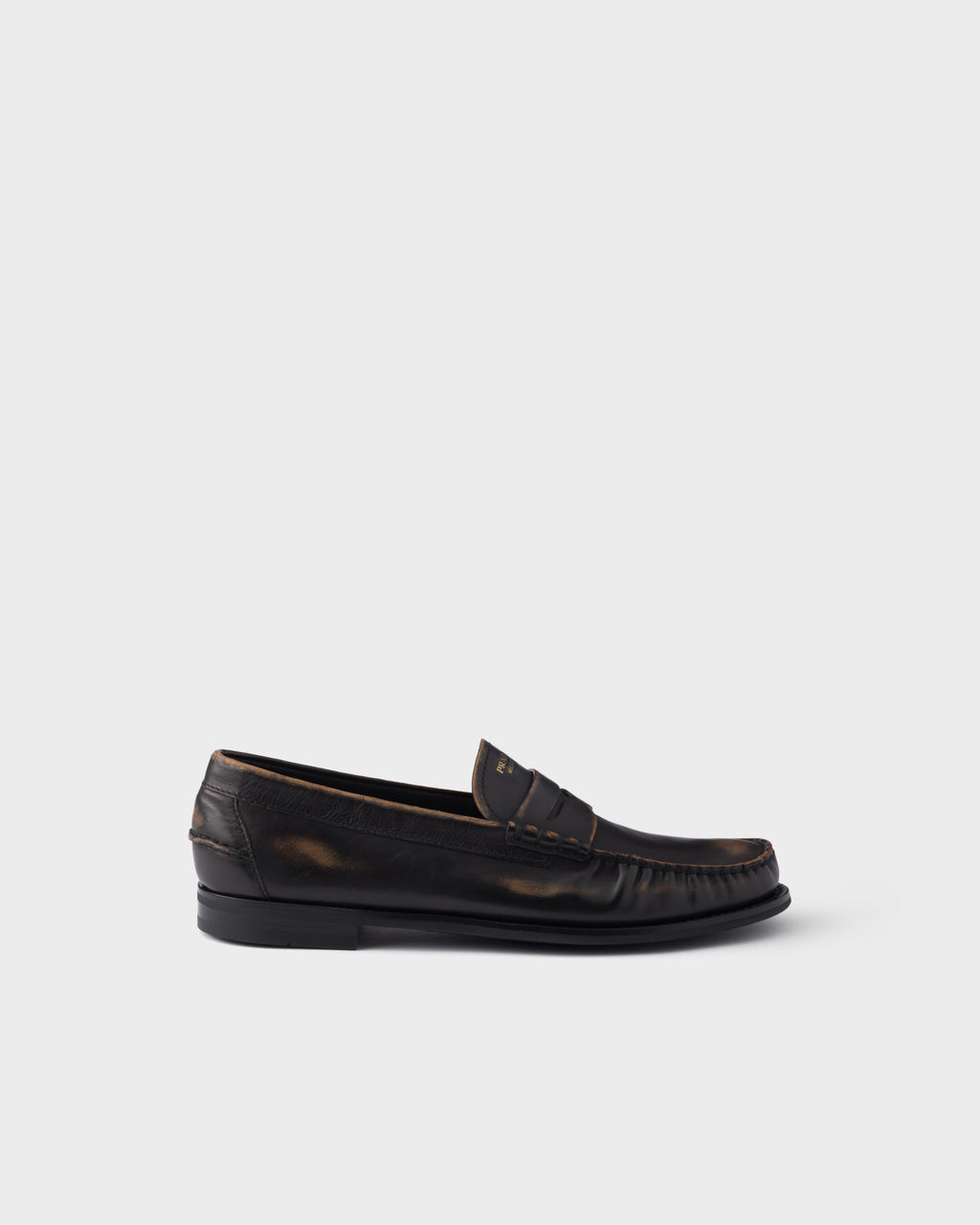 Antiqued leather loafers