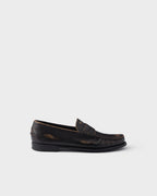 Antiqued leather loafers