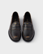 Antiqued leather loafers