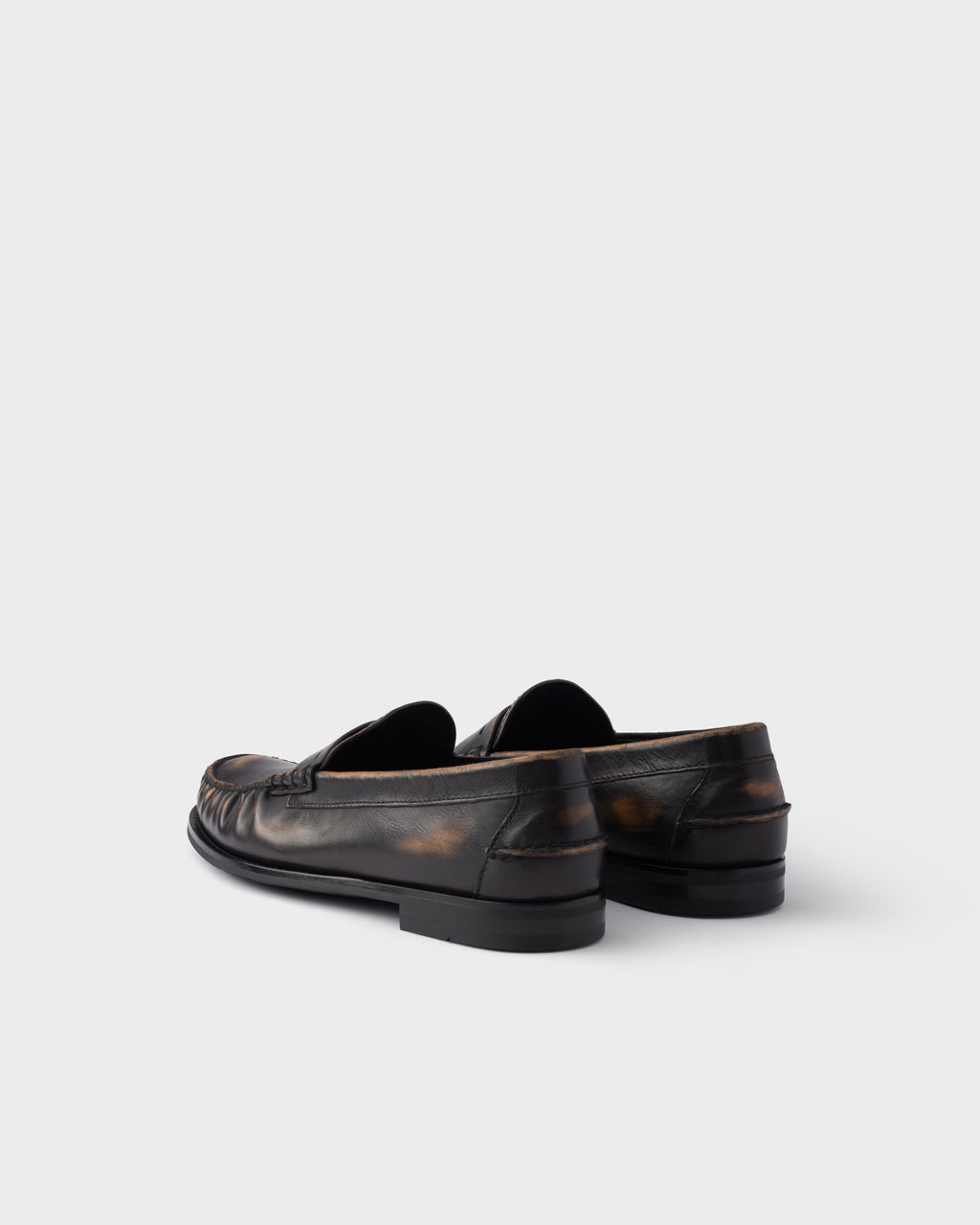 Antiqued leather loafers