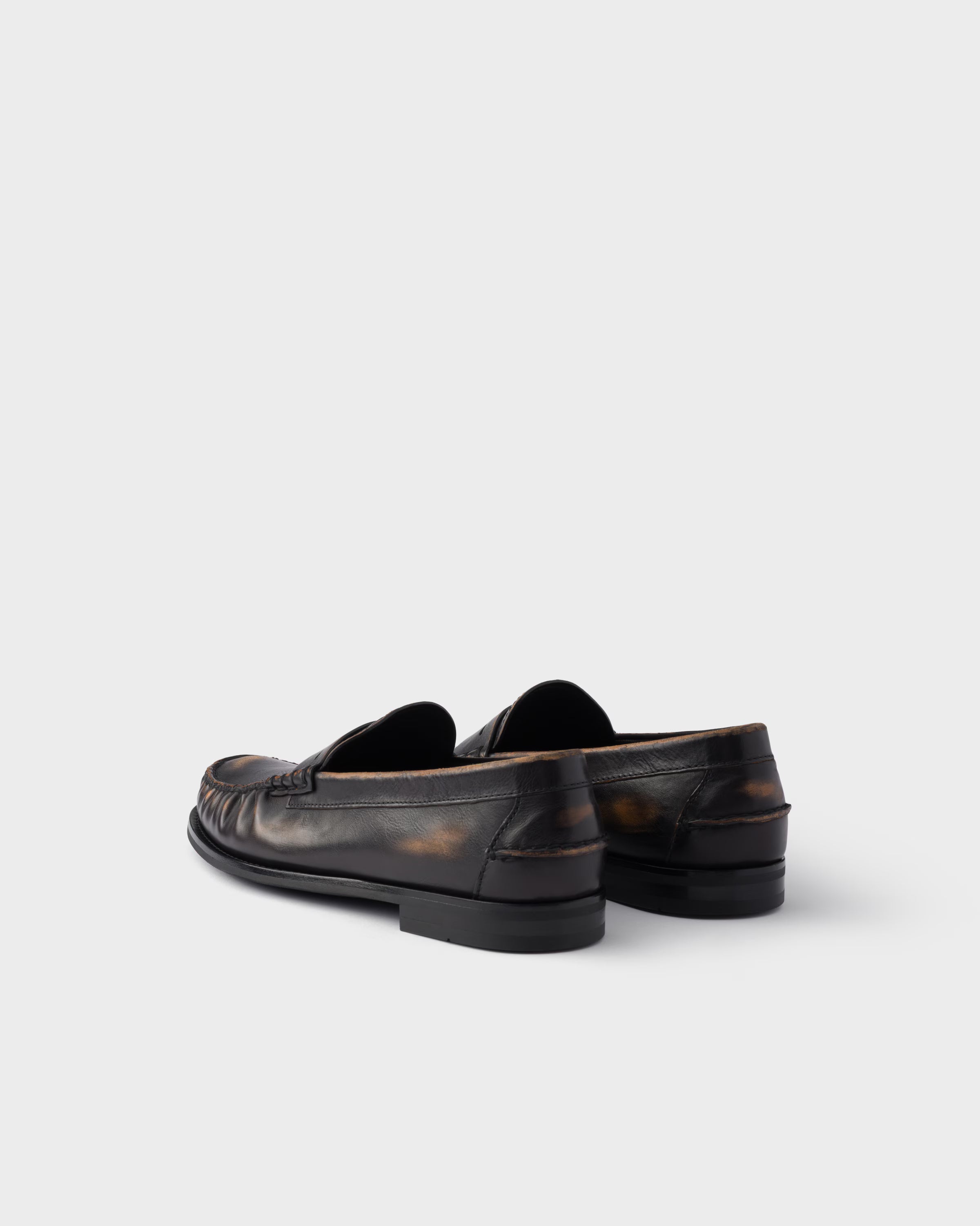 Antiqued leather loafers