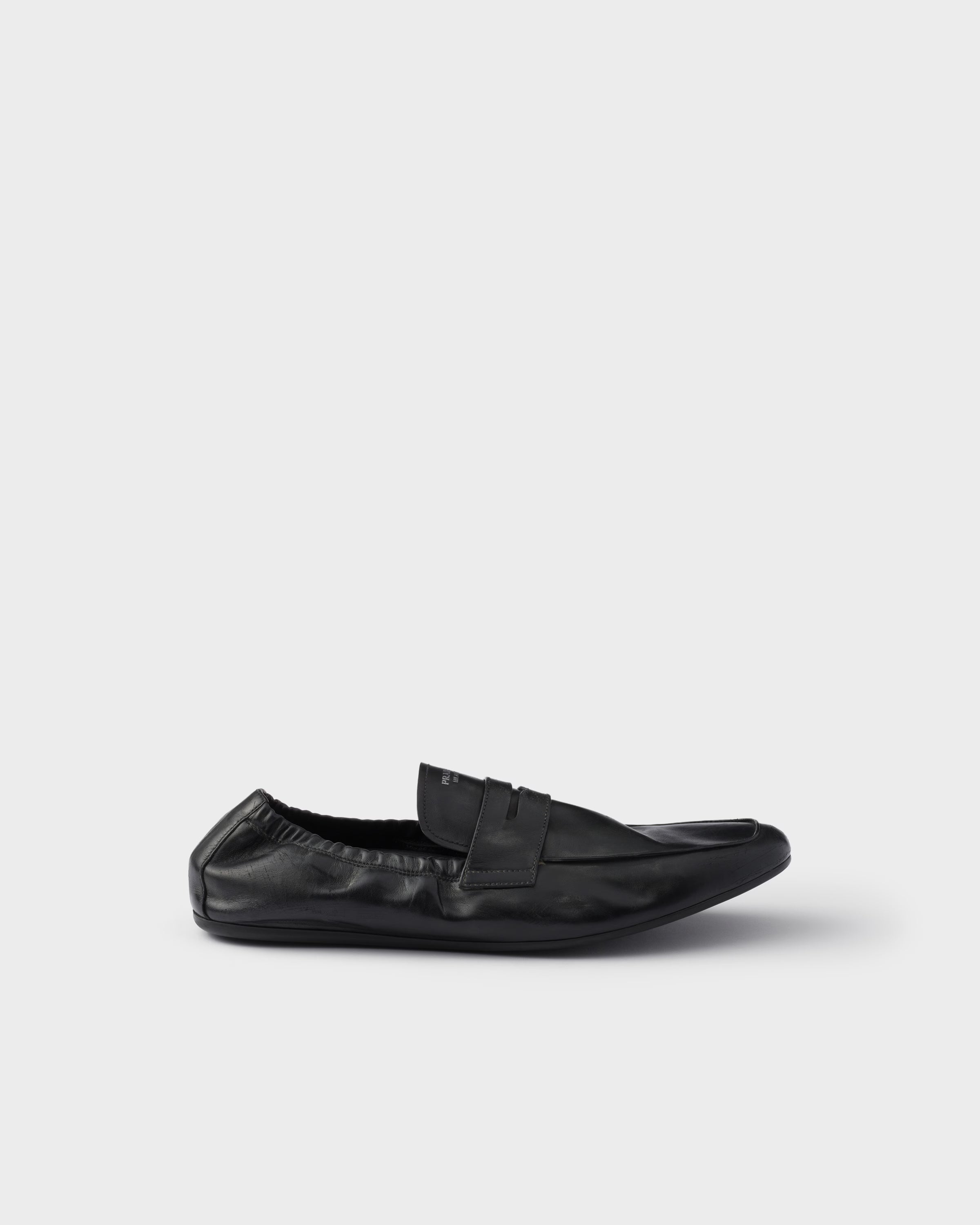 Shuffle antiqued leather loafers