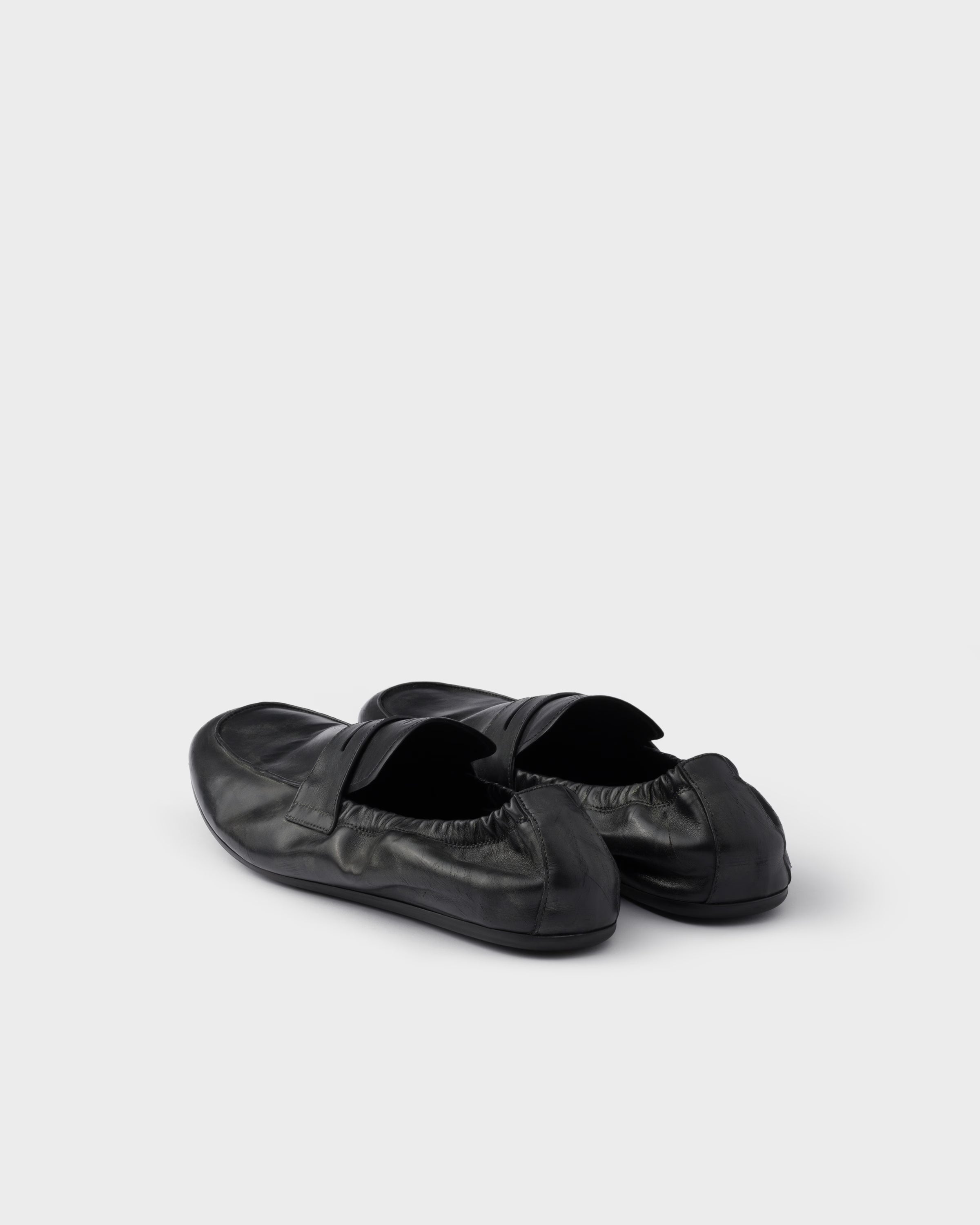 Shuffle antiqued leather loafers