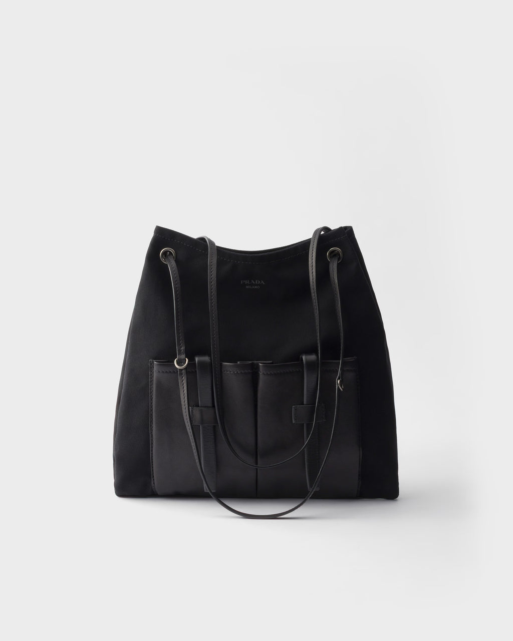 Prada Route large canvas and leather bag RUNWAY DELUXE