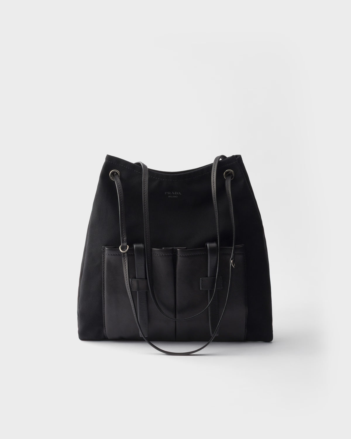 Prada Route large canvas and leather bag RUNWAY DELUXE