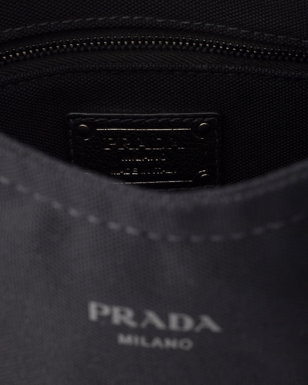Prada Route large canvas and leather bag RUNWAY DELUXE