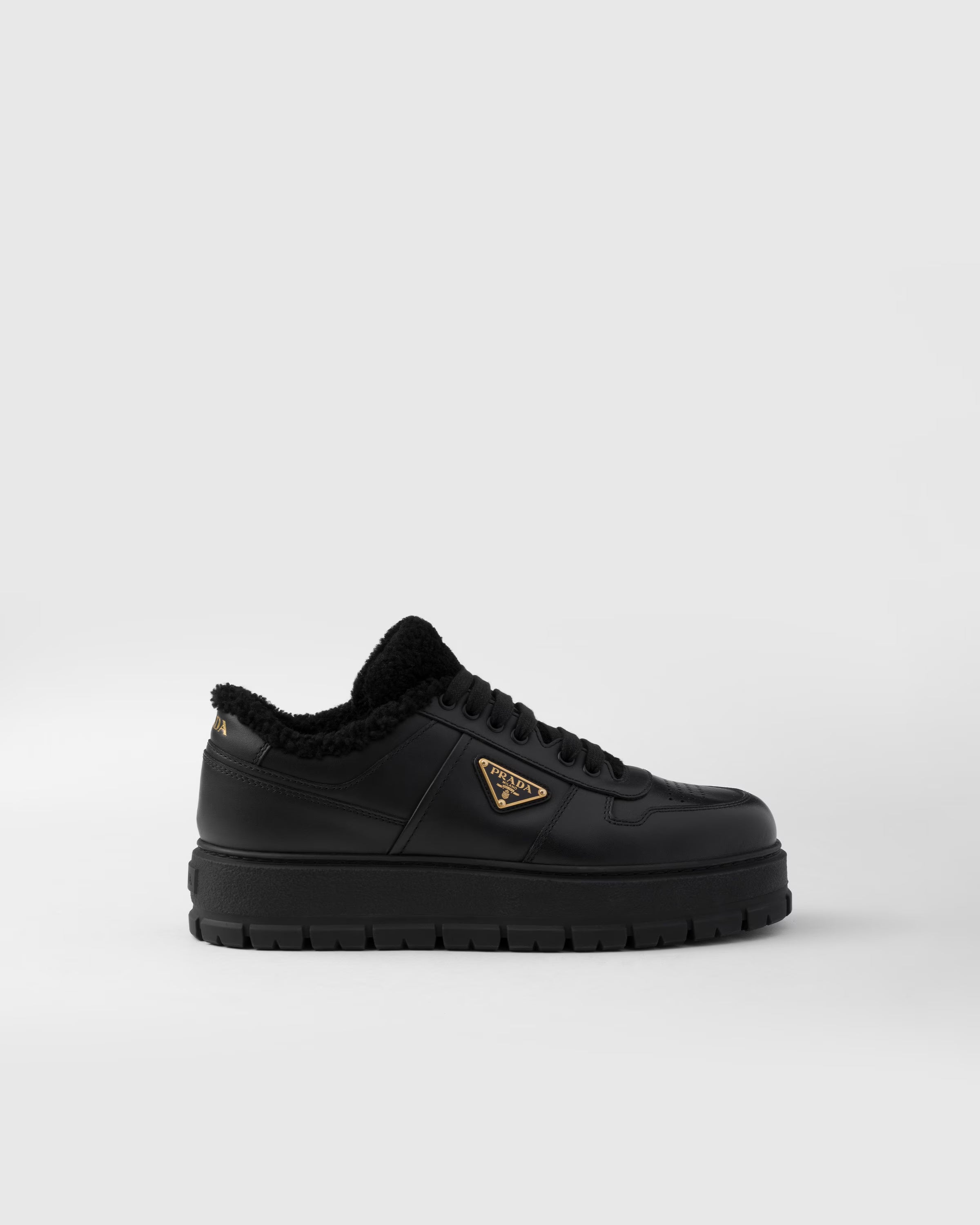 Leather laced sneakers