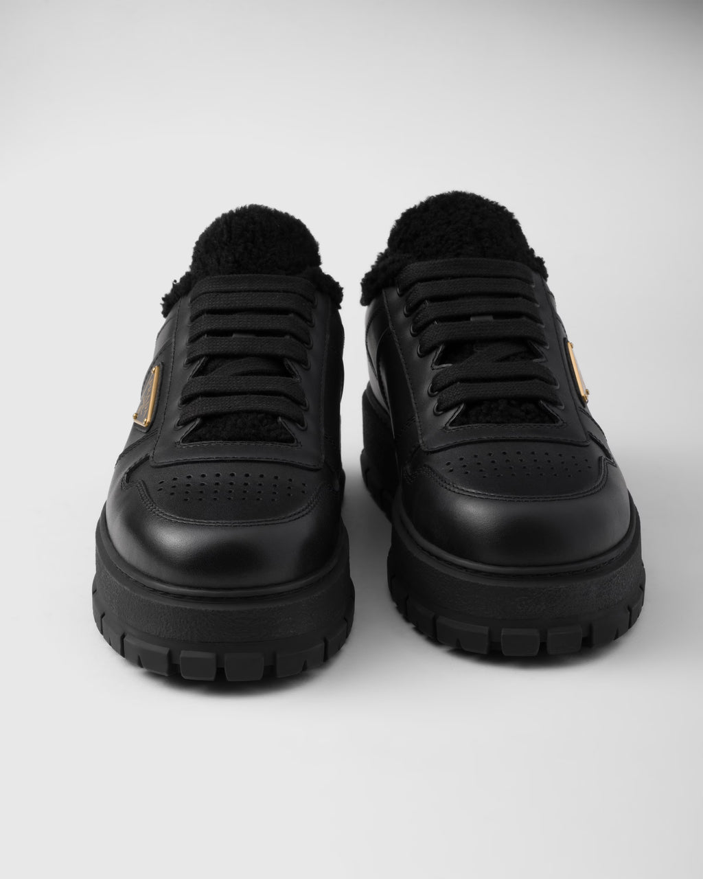 Leather laced sneakers