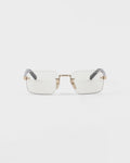 Sunglasses with the iconic metal plaque ColorBlue-ray Transparent Lenses RUNWAY DELUXE