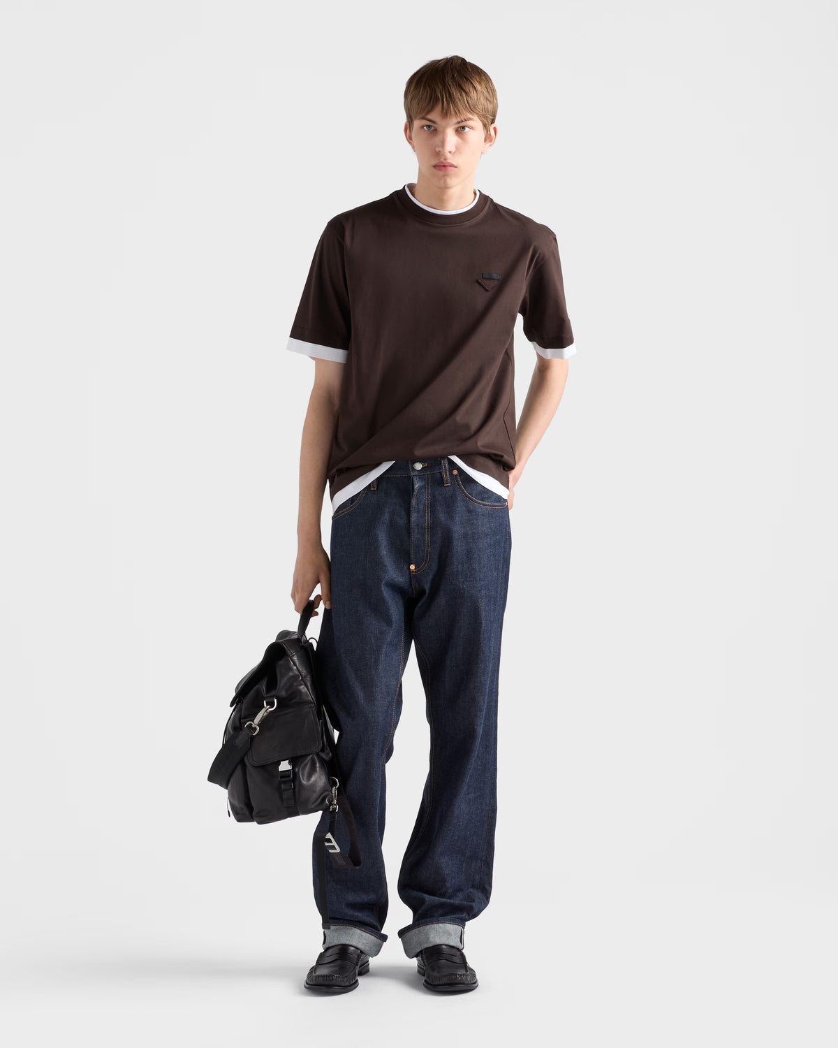 Cotton T-shirt ColorEbony/White RUNWAY DELUXE