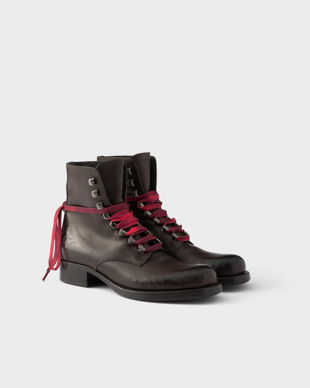 Leather laced booties