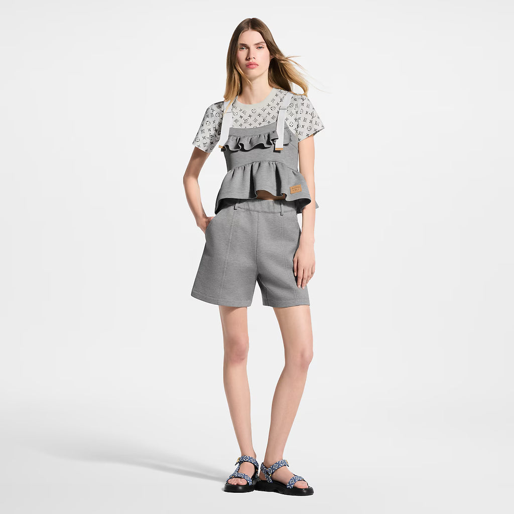 Contrast Strap Peplum Crop Top RUNWAY DELUXE