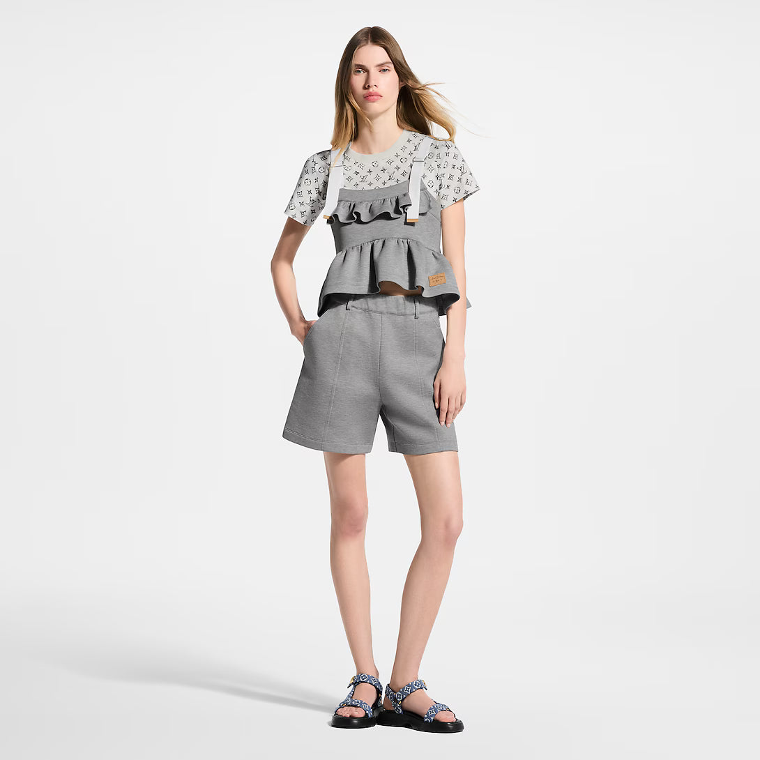 Contrast Strap Peplum Crop Top RUNWAY DELUXE