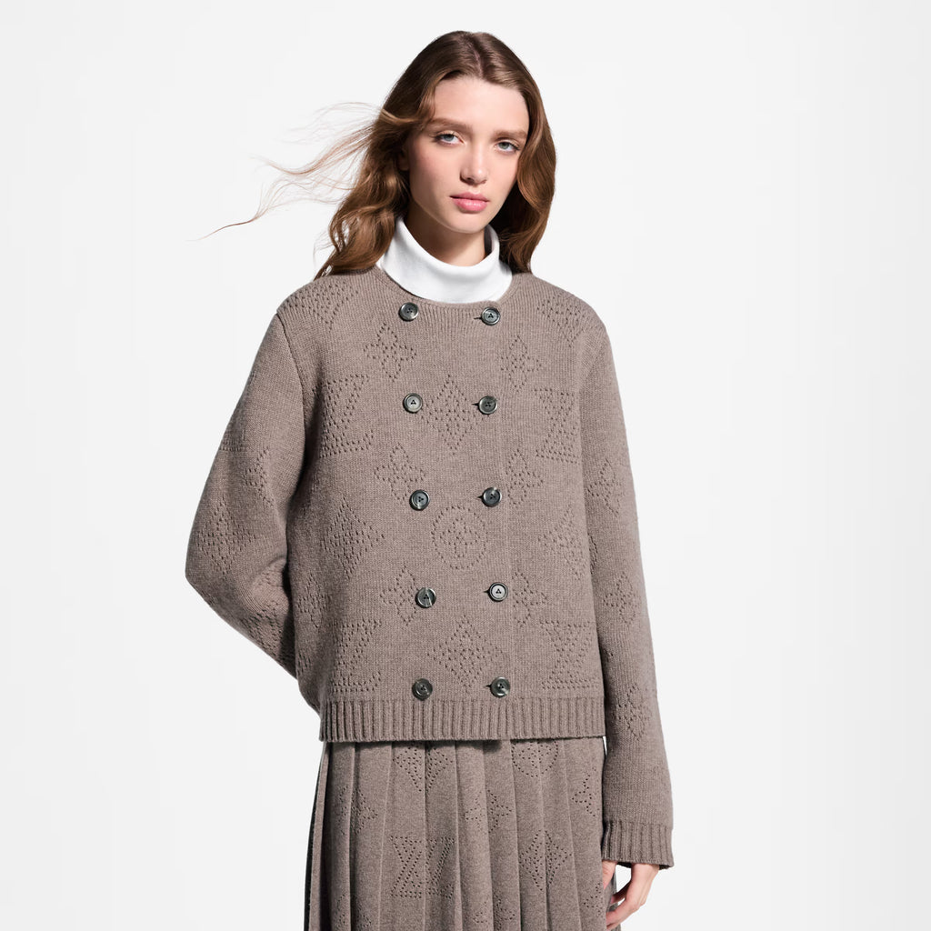 Double-Breasted Mahina Knit Cardigan RUNWAY DELUXE
