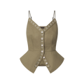 Inside-Out Monogram Peplum Top RUNWAY DELUXE