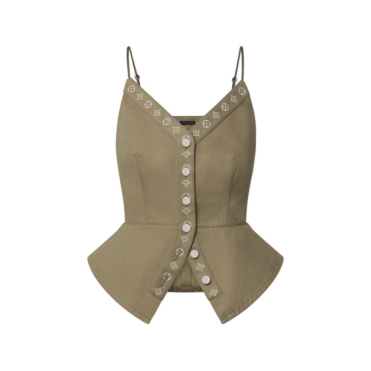 Inside-Out Monogram Peplum Top RUNWAY DELUXE
