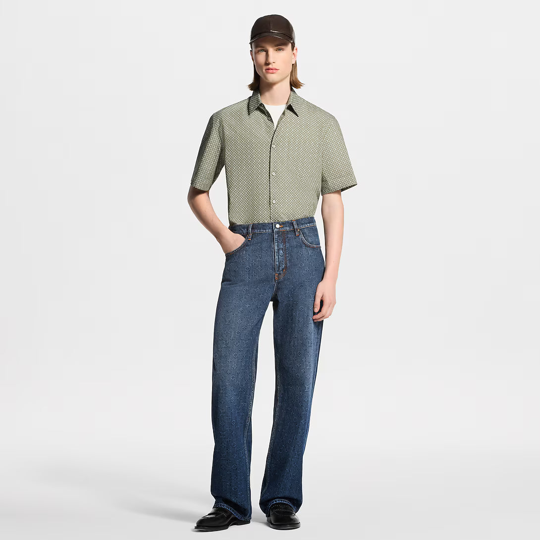 Nanogram Print Short-Sleeved Shirt RUNWAY DELUXE