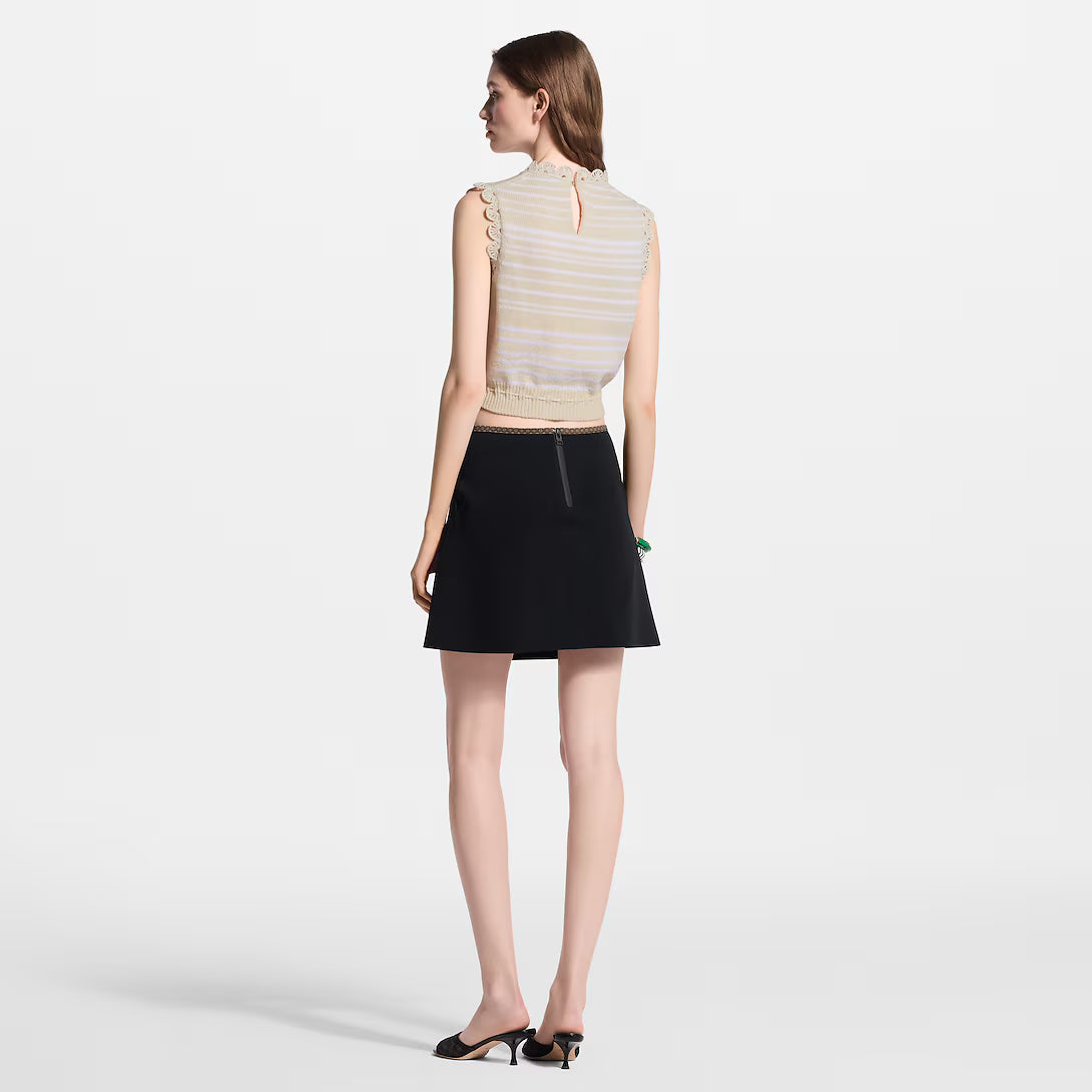 Striped Knit Drawstring Top