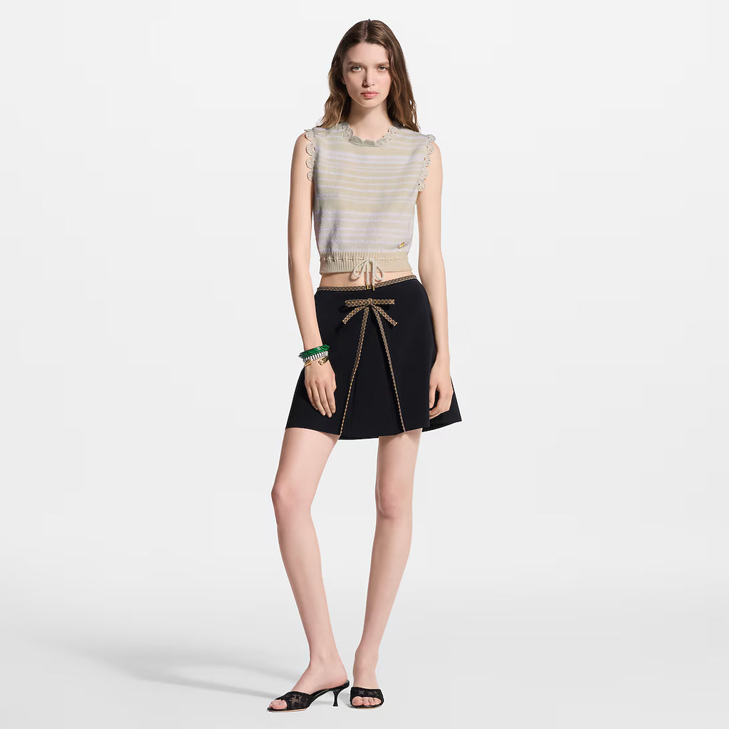 Striped Knit Drawstring Top